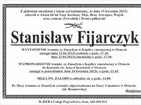 Nie żyje Stanisław Fijarczyk