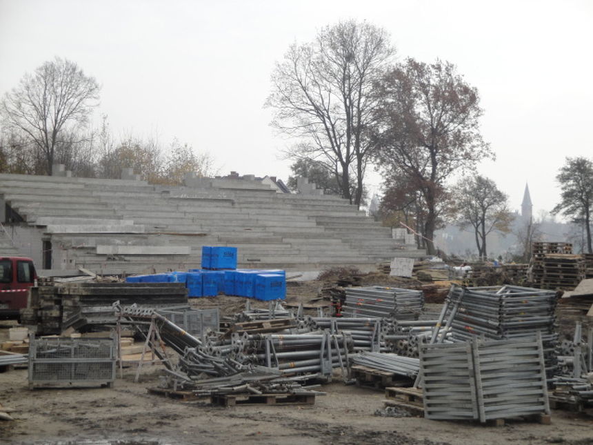 Tak wyglądały pracy jesienią na stadionie / Fot. Urząd Miasta Ostróda
