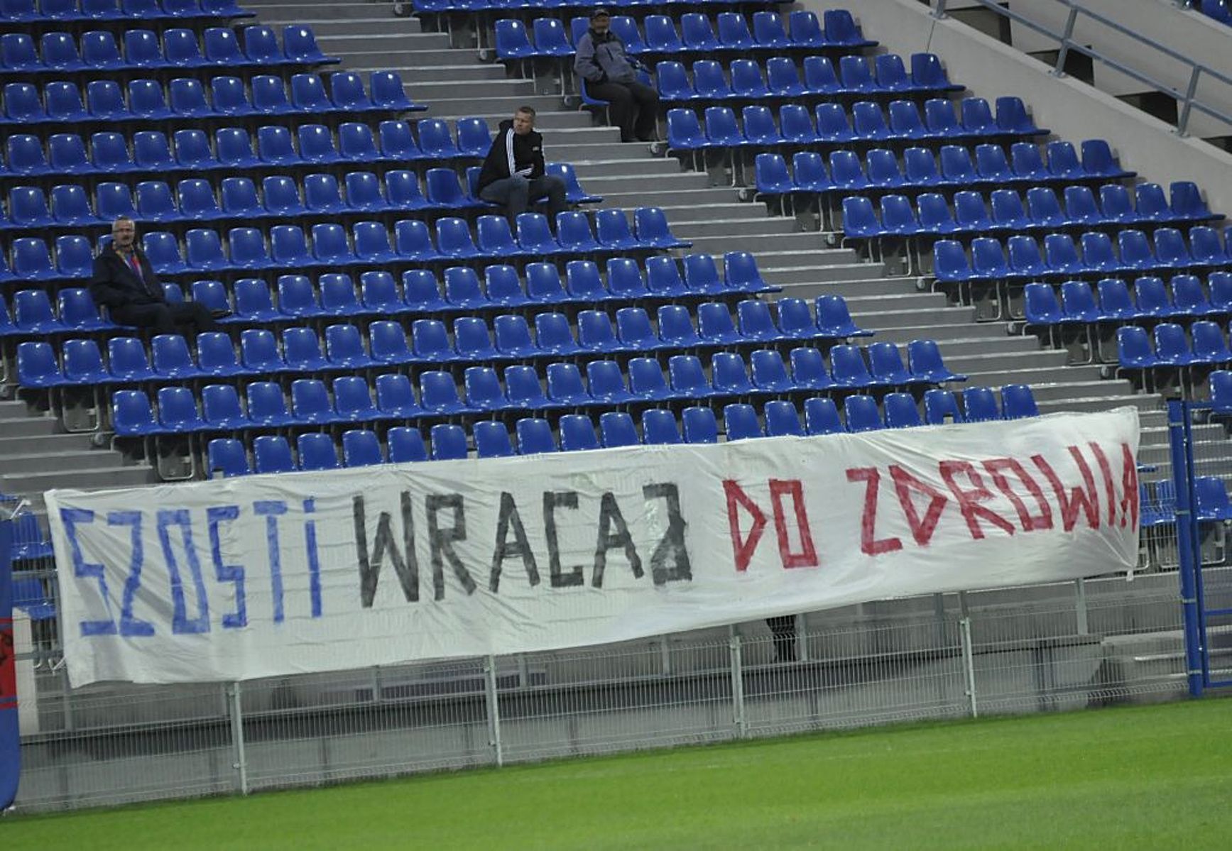 Transparent na meczu Sokół Ostróda - Vęgoria Węgorzewo. Fot. Emil Marecki