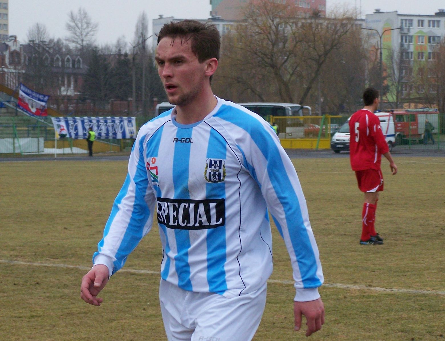 Dwie bramki w meczu strzelił Sebastian Spychała. Fot. Emil Marecki