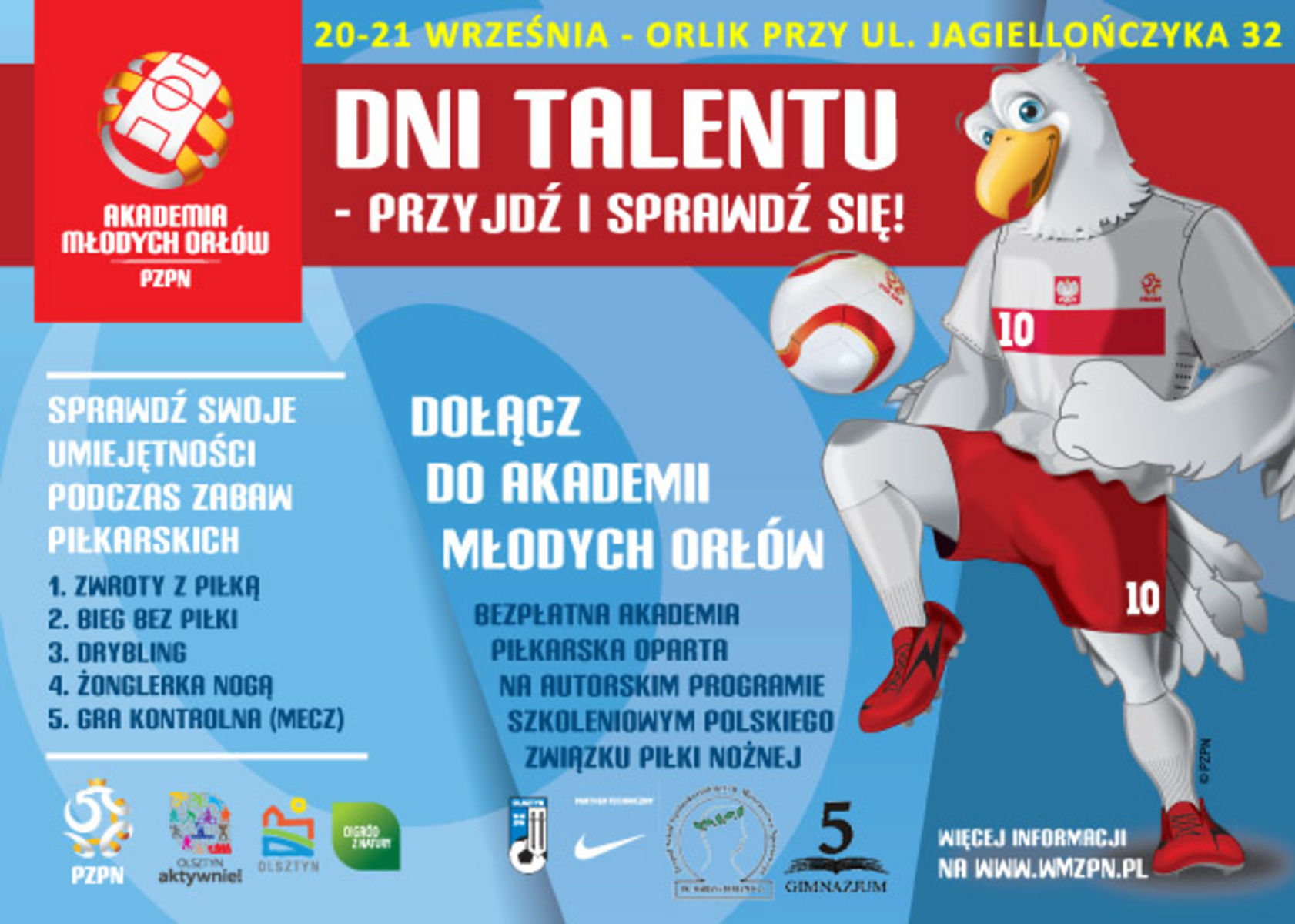 Plakat promujący nabór do Akademii Młodych Orłów. Fot. wmzpn.pl