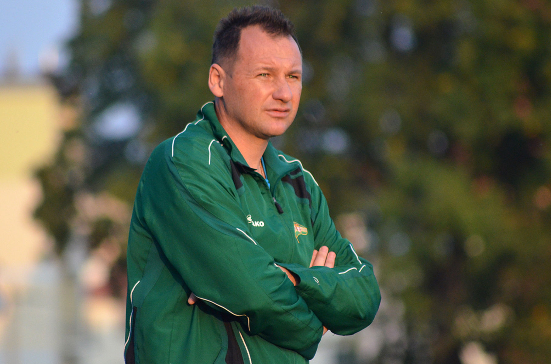 Trener Mazura Pisz - Adam Ożarowski. Fot. Paweł Piekutowski
