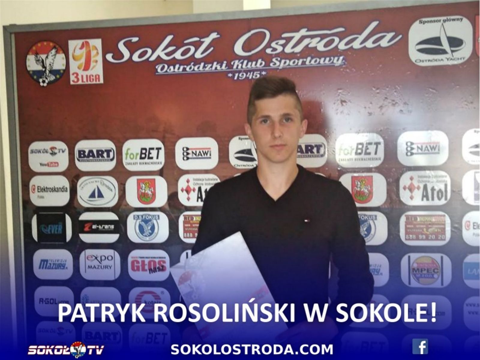 Patryk Rosoliński. Fot. sokolostroda.com