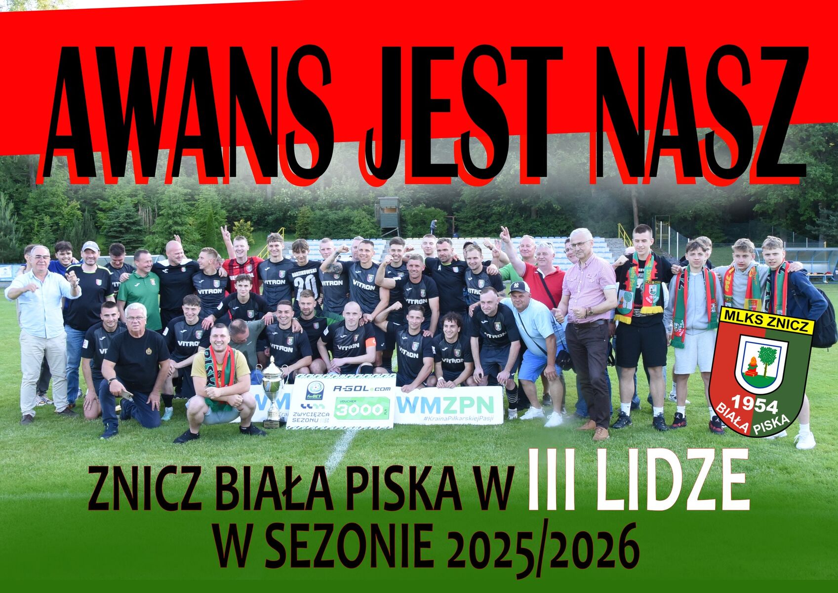 Znicz Biała Piska w III lidze. Fot. Łukasz Szymański