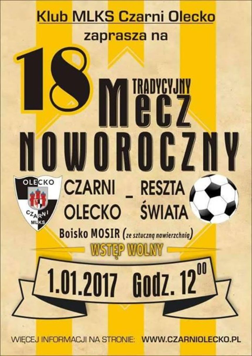Plakat promujący mecz w Olecku. Fot. czarniolecko.pl